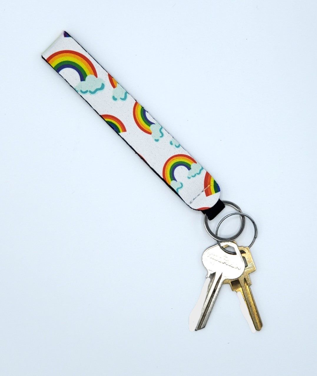 Neoprene wrist lanyard, Rainbows design