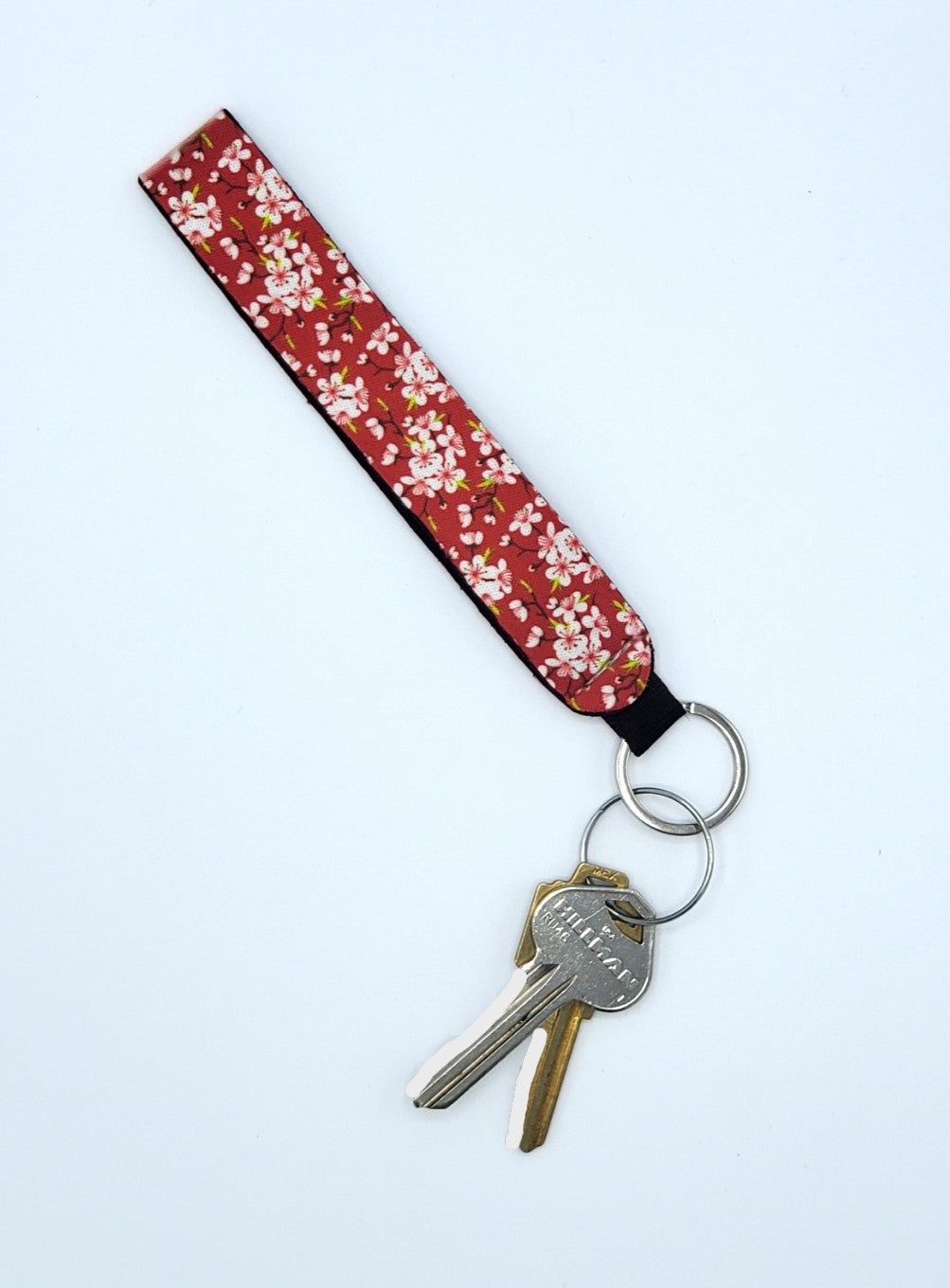 Neoprene wrist lanyard, Sakura Pink design
