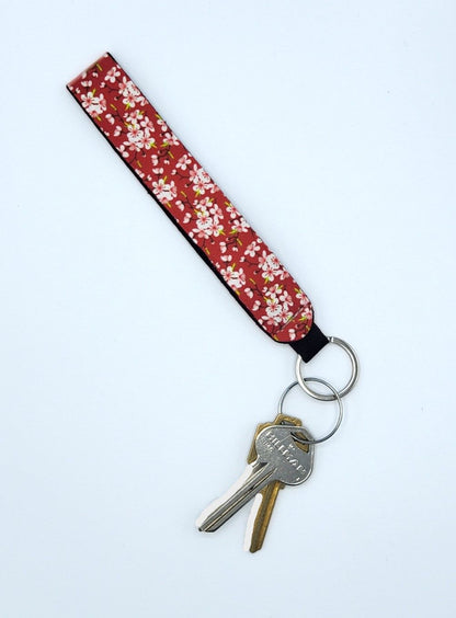 Neoprene wrist lanyard, Sakura Pink design