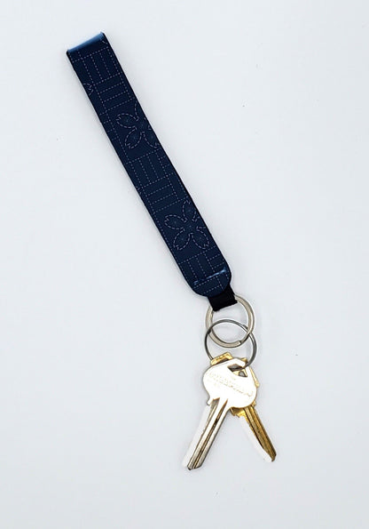 Neoprene wrist lanyard, Sashiko Flower design