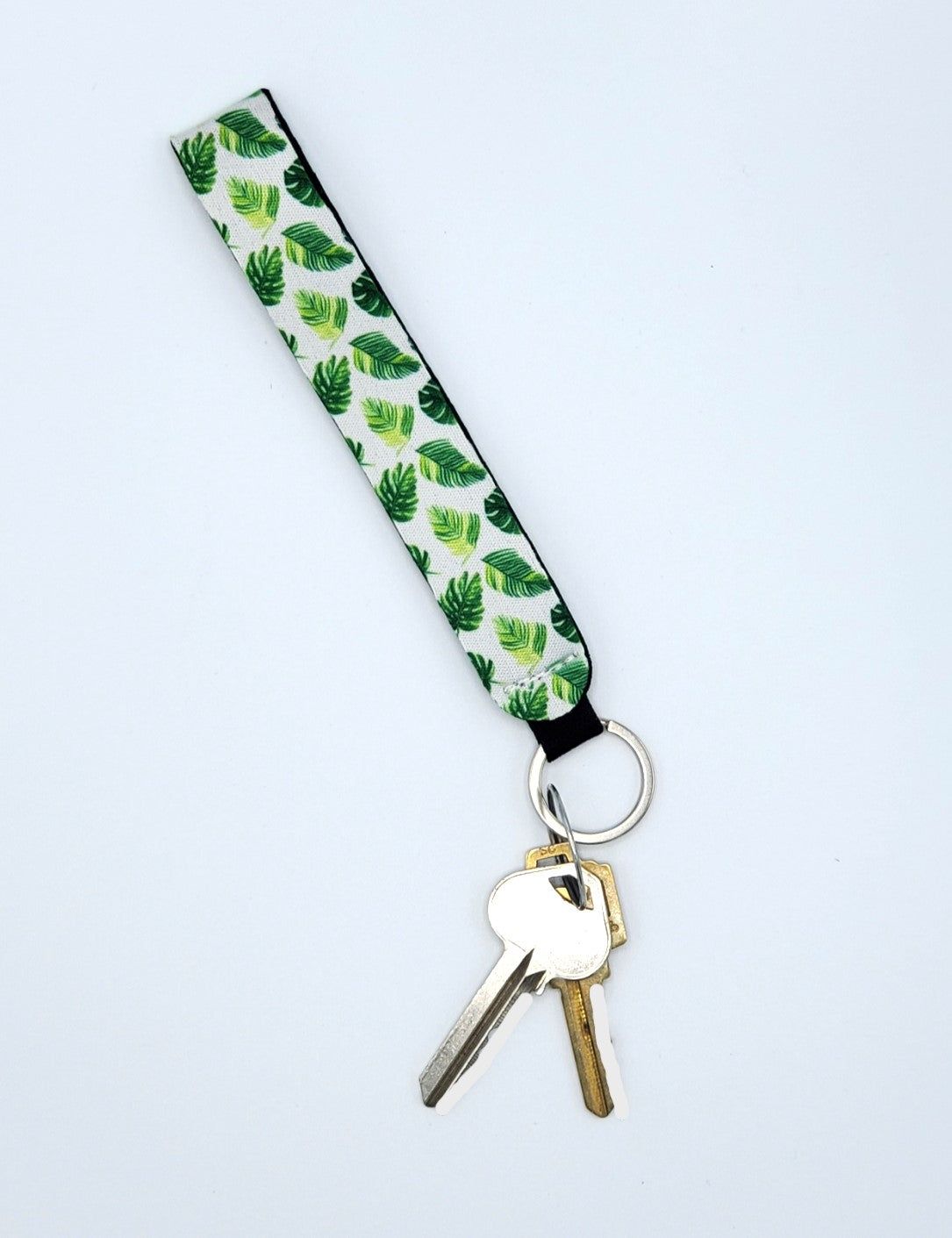 Neoprene wrist lanyard, Tropical Greens design