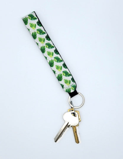 Neoprene wrist lanyard, Tropical Greens design