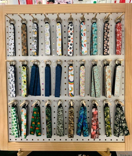 Assortment of neoprene wrist lanyards with keyrings